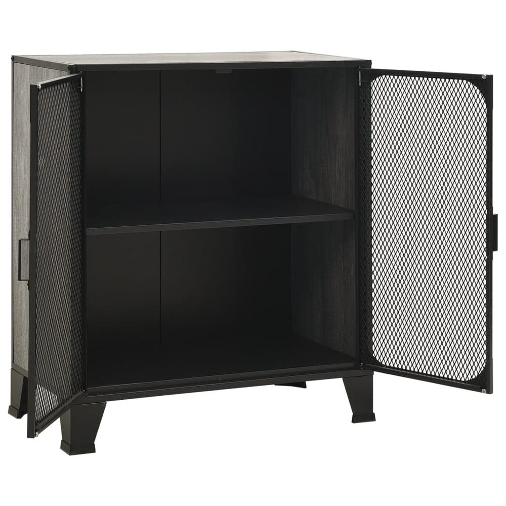 vidaXL Storage Cabinets 2 pcs Gray 28.3"x14.2"x32.3" Metal and MDF, 3095970. Picture 7