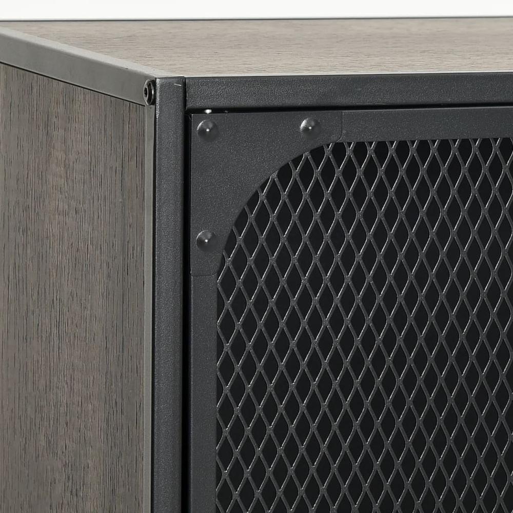 vidaXL Storage Cabinets 2 pcs Gray 28.3"x14.2"x32.3" Metal and MDF, 3095970. Picture 8