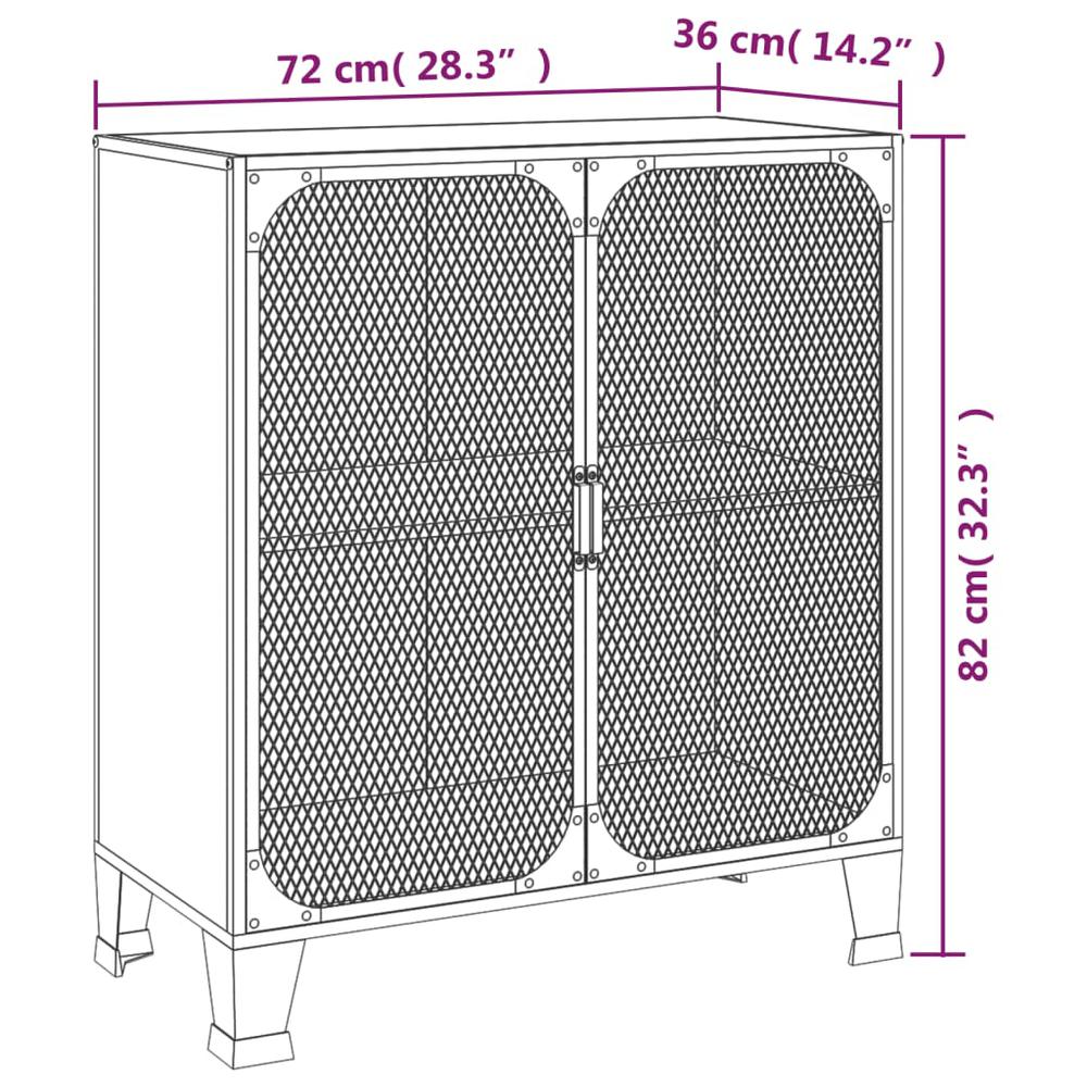 vidaXL Storage Cabinets 2 pcs Gray 28.3"x14.2"x32.3" Metal and MDF, 3095970. Picture 10