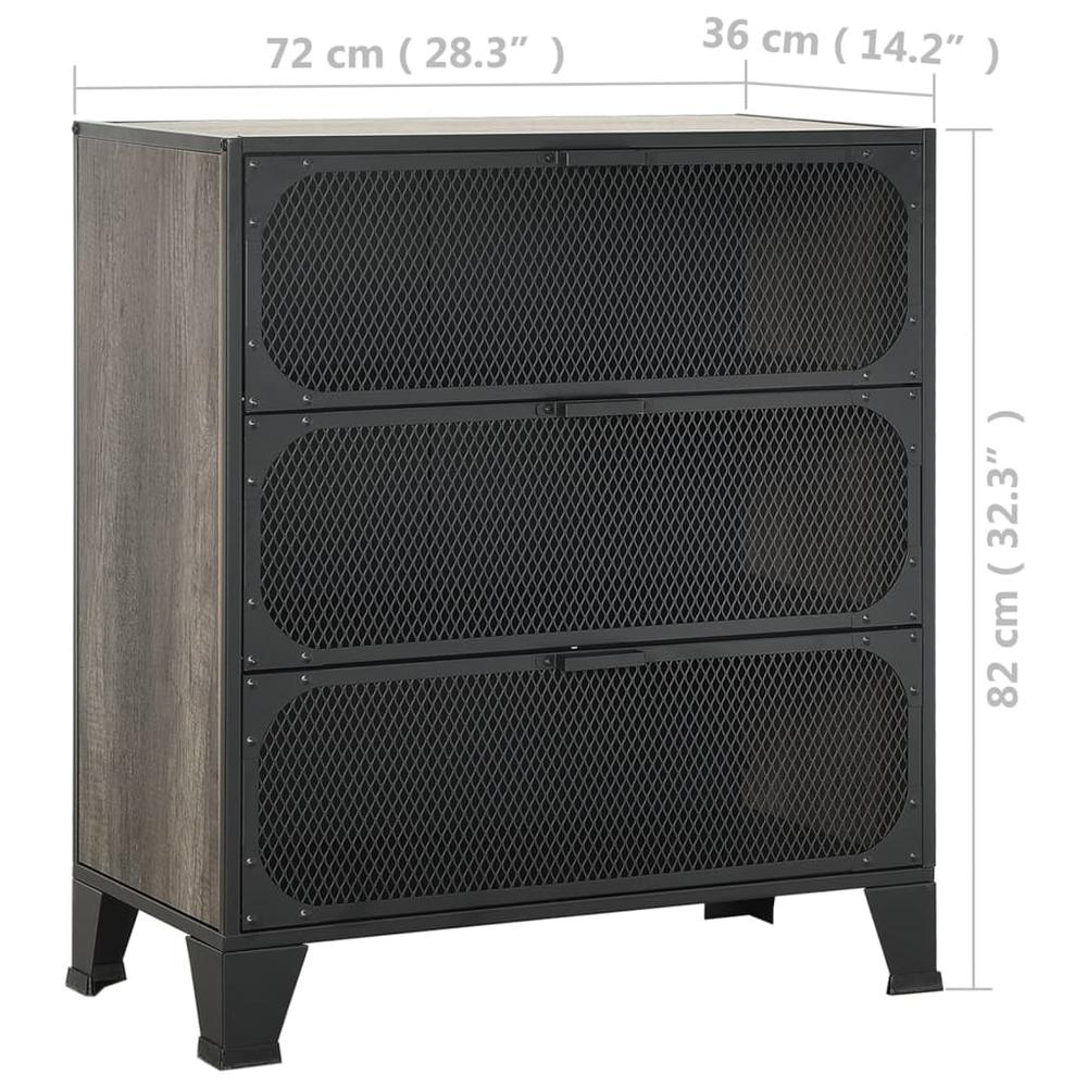 vidaXL Storage Cabinets 2 pcs Gray 28.3"x14.2"x32.3" Metal and MDF, 3095972. Picture 10