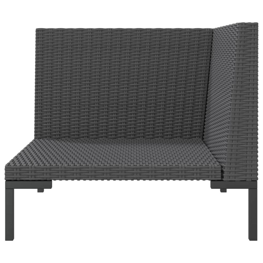 vidaXL Patio Sofa with Cushions Half Round Poly Rattan, 318601. Picture 6