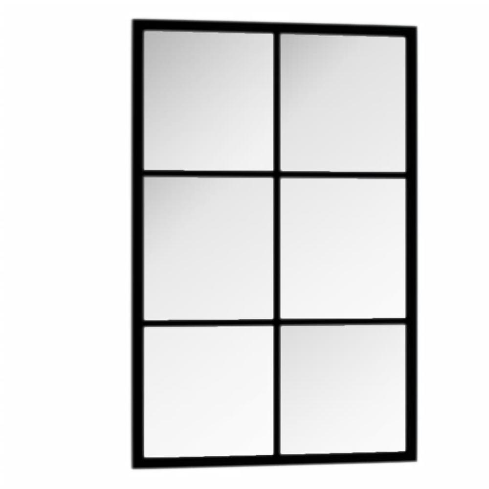 Wall Mirror Black 23.6"x15.7" Metal. Picture 3