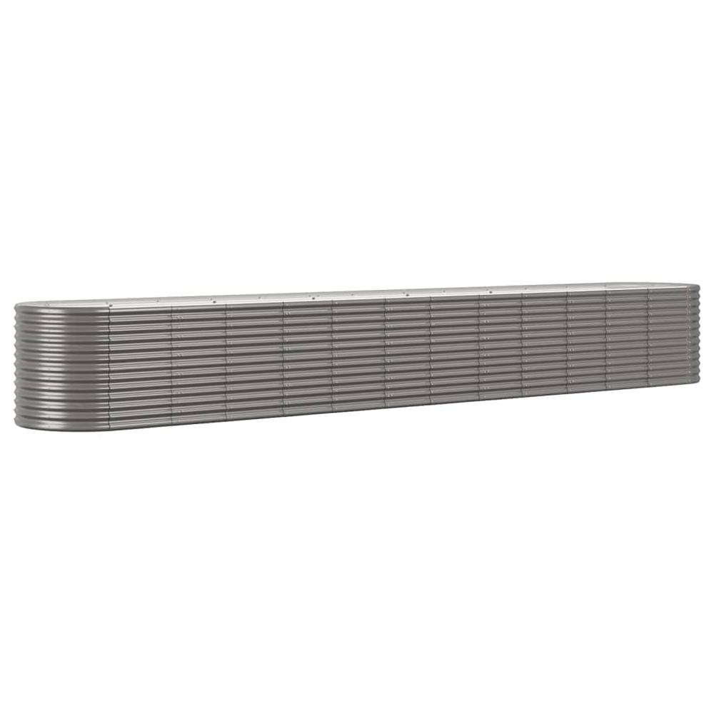 Patio Raised Bed Powder-coated Steel 201.6"x31.5"x26.8" Gray. Picture 1