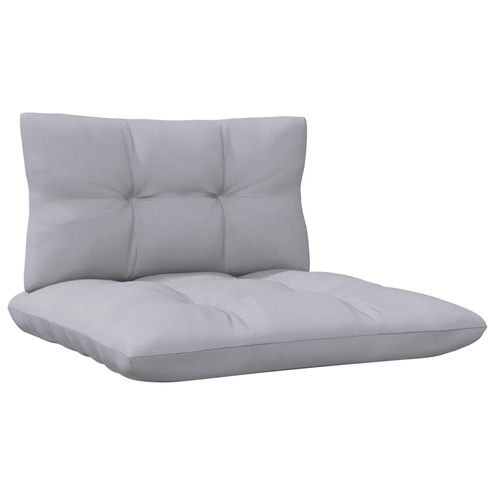 2-Seater Patio Sofa with Gray Cushions Solid Pinewood. Picture 4