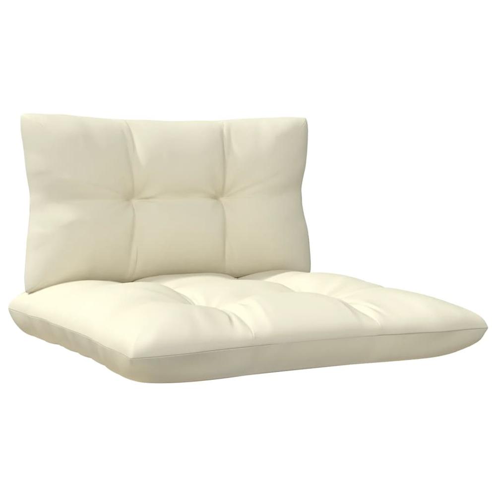2-Seater Patio Sofa with Cream Cushions Solid Pinewood. Picture 3