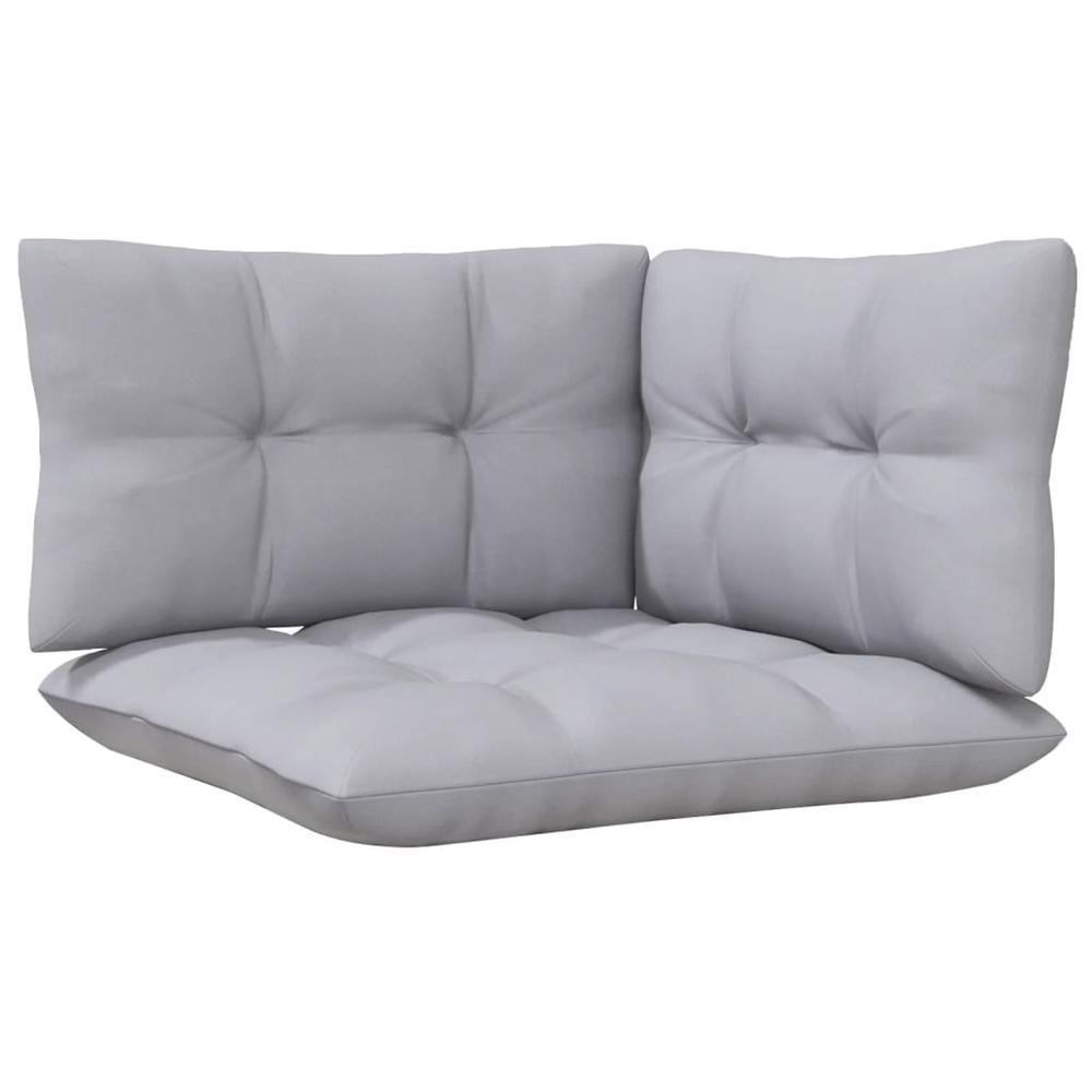 2-Seater Patio Sofa with Gray Cushions Solid Pinewood. Picture 4