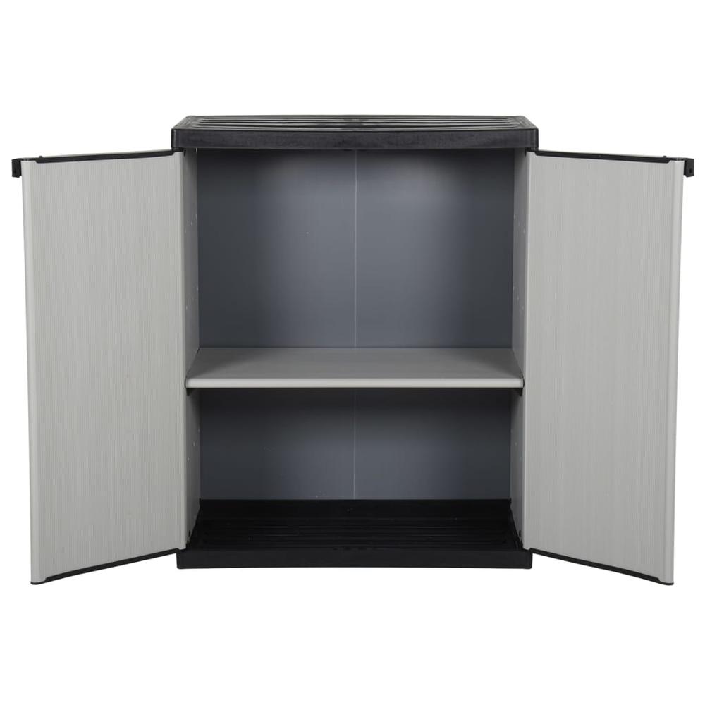 Garden Storage Cabinet with 1 Shelf Gray and Black 26.8"x15.7"x33.5". Picture 2