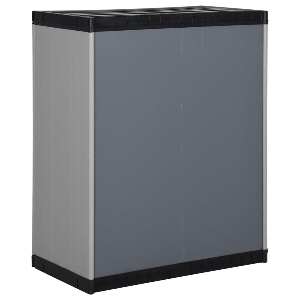 Garden Storage Cabinet with 1 Shelf Gray and Black 26.8"x15.7"x33.5". Picture 4