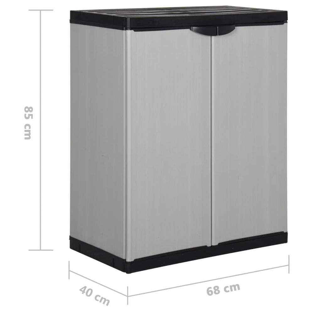 Garden Storage Cabinet with 1 Shelf Gray and Black 26.8"x15.7"x33.5". Picture 7