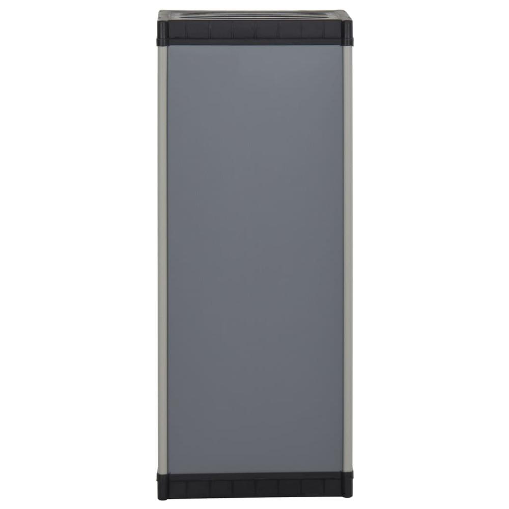 Garden Storage Cabinet with 1 Shelf Gray and Black 13.8"x15.7"x33.5". Picture 4