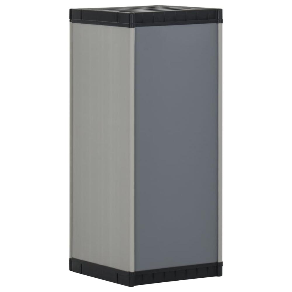Garden Storage Cabinet with 1 Shelf Gray and Black 13.8"x15.7"x33.5". Picture 5