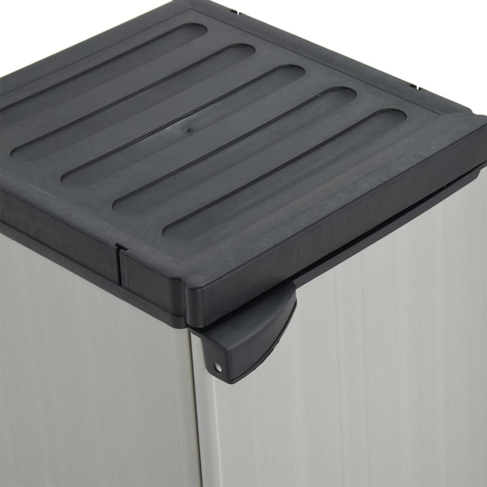 Garden Storage Cabinet with 1 Shelf Gray and Black 13.8"x15.7"x33.5". Picture 7