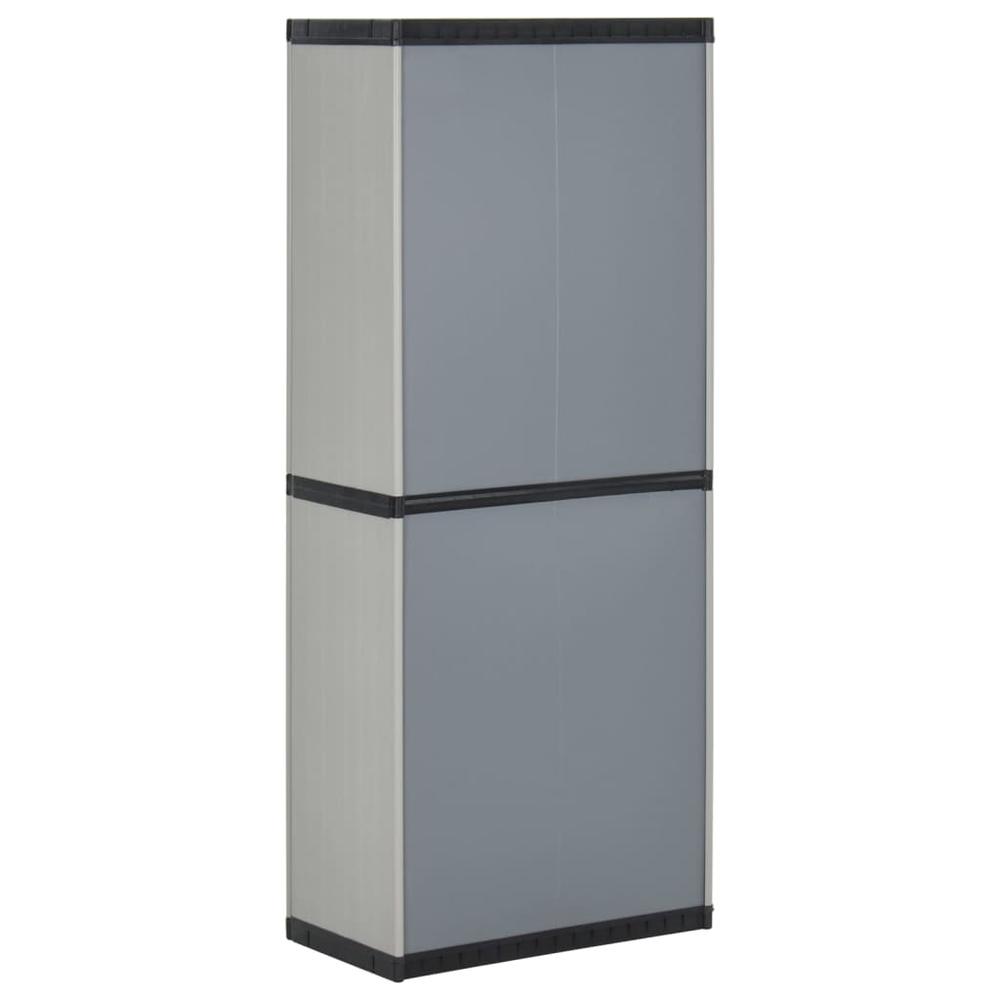 Garden Storage Cabinet with 3 Shelves Gray&Black 26.8"x15.7"x66.1". Picture 5