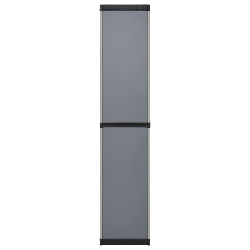 Garden Storage Cabinet with 3 Shelves Gray & Black 13.4"x15.7"x66.1". Picture 4