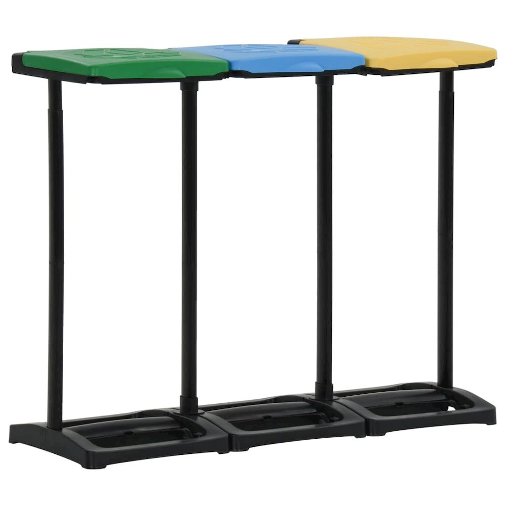 Bin Bag Stands with Lid 63.4 gal-87.2 gal Multicolor PP. Picture 1