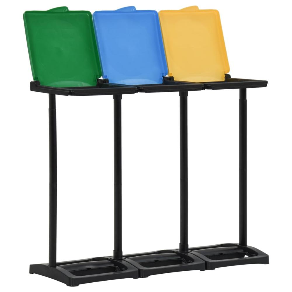 Bin Bag Stands with Lid 63.4 gal-87.2 gal Multicolor PP. Picture 1