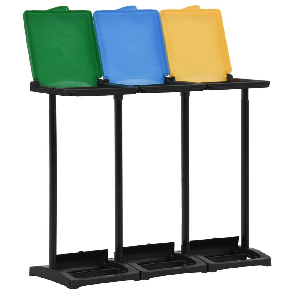 Bin Bag Stands with Lid 63.4 gal-87.2 gal Multicolor PP. Picture 2