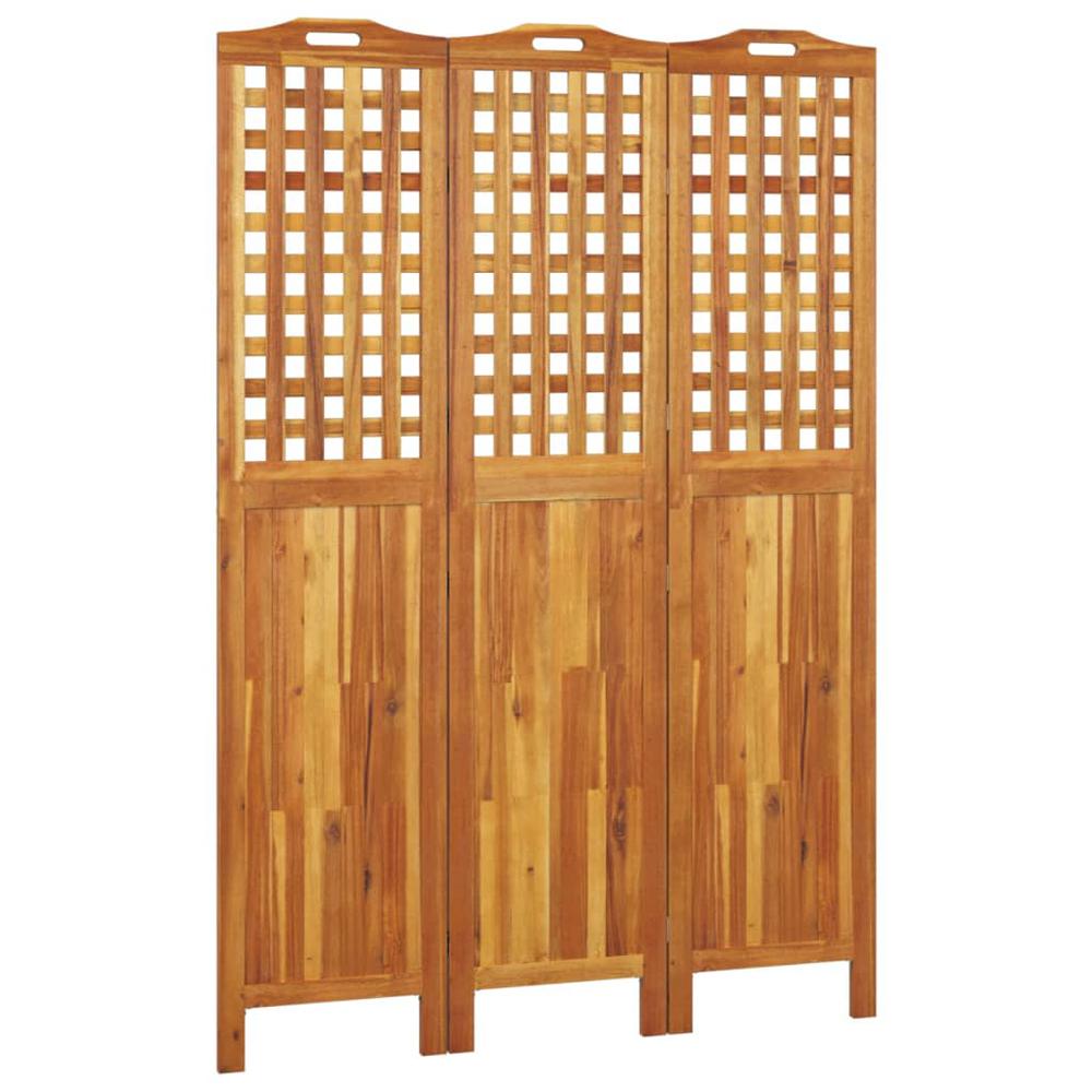 3-Panel Room Divider 47.8"x0.8"x70.9" Solid Wood Acacia. Picture 1