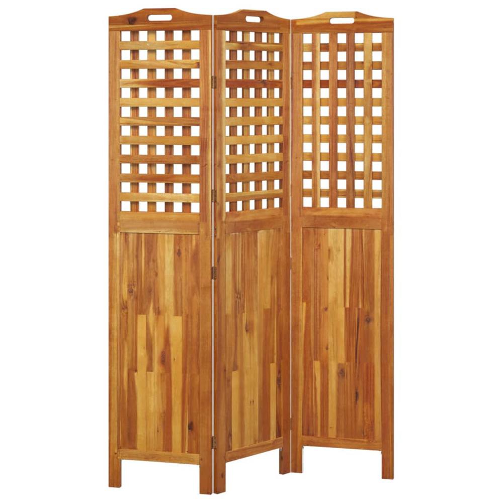 3-Panel Room Divider 47.8"x0.8"x70.9" Solid Wood Acacia. Picture 3