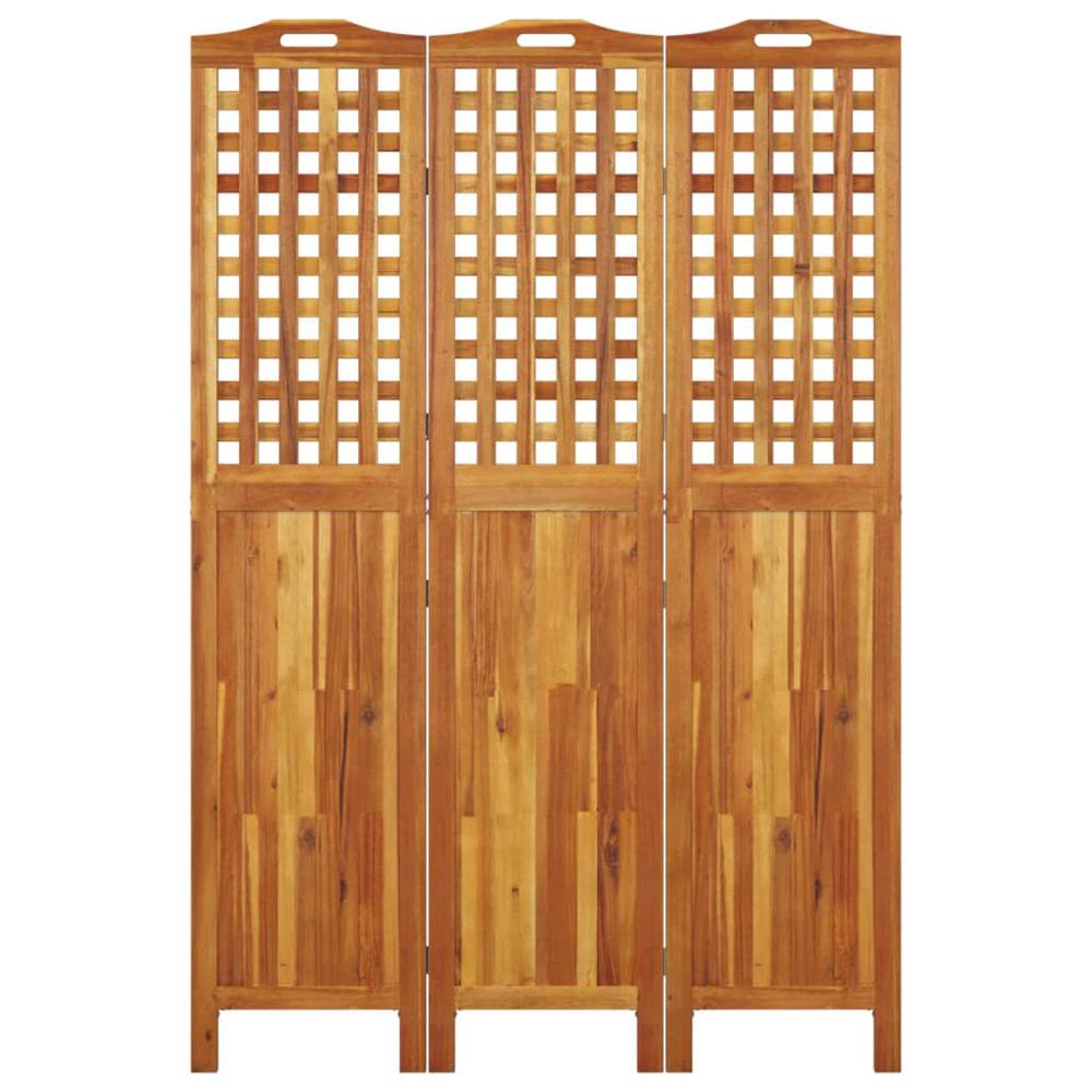 3-Panel Room Divider 47.8"x0.8"x70.9" Solid Wood Acacia. Picture 4