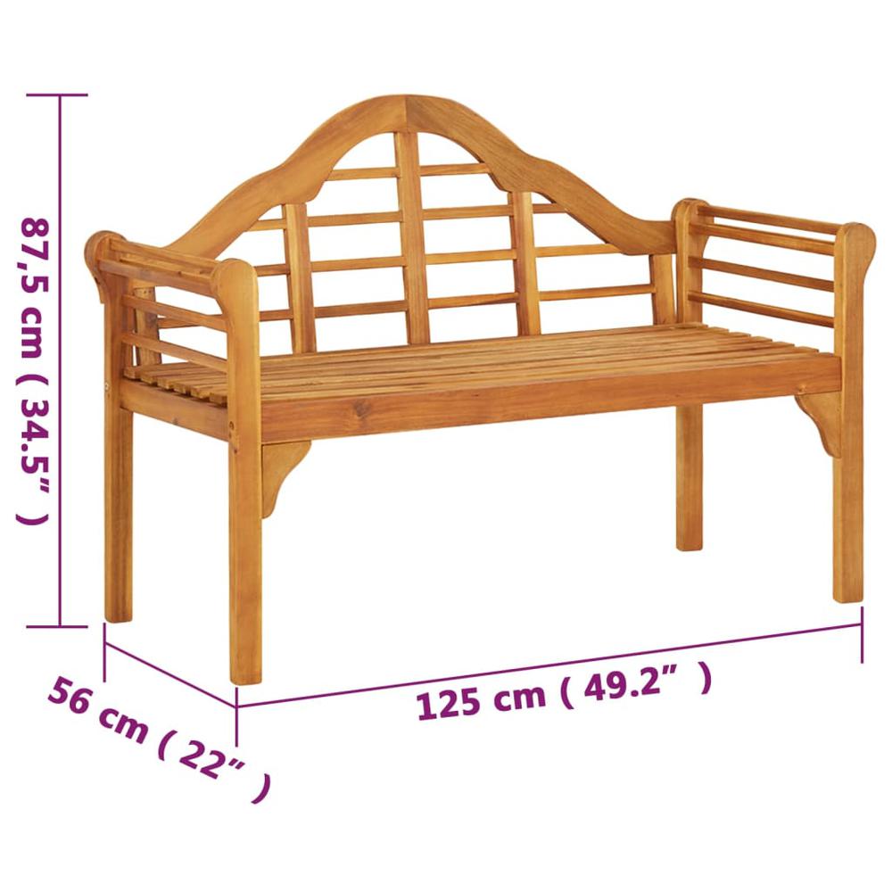 Patio Bench 49.2" Solid Wood Acacia. Picture 6
