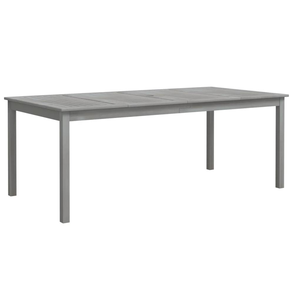 Patio Table Gray 78.7"x39.4"x29.5" Solid Wood Acacia. Picture 1