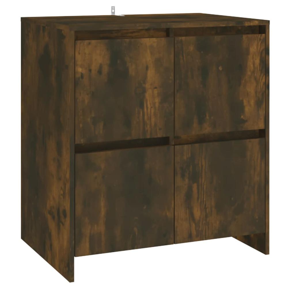 vidaXL 3 Piece Sideboard Smoked Oak Engineered Wood, 3098078