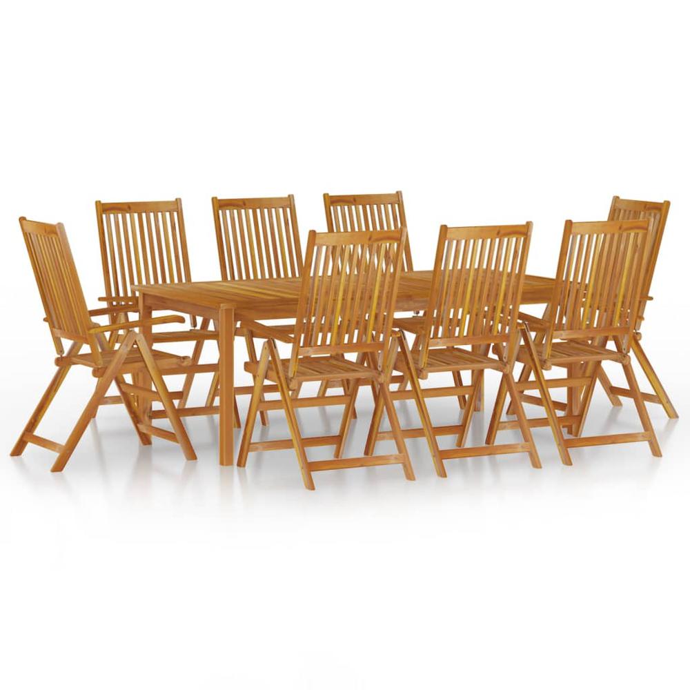 9 Piece Patio Dining Set Solid Wood Acacia. Picture 1