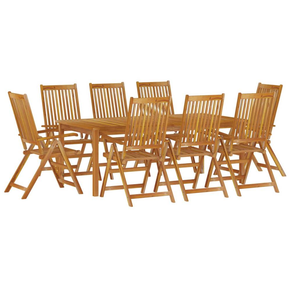 9 Piece Patio Dining Set Solid Wood Acacia. Picture 2