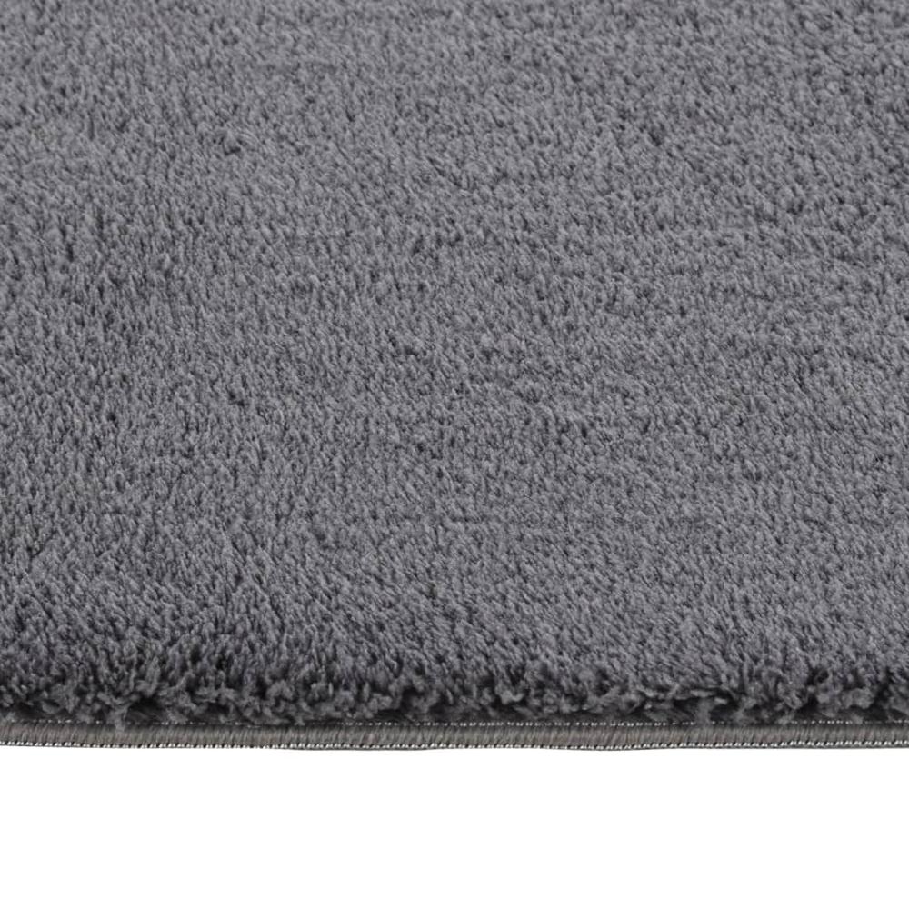 Washable Rug Fluffy Short Pile 63"x90.6" Anti Slip Anthracite. Picture 3