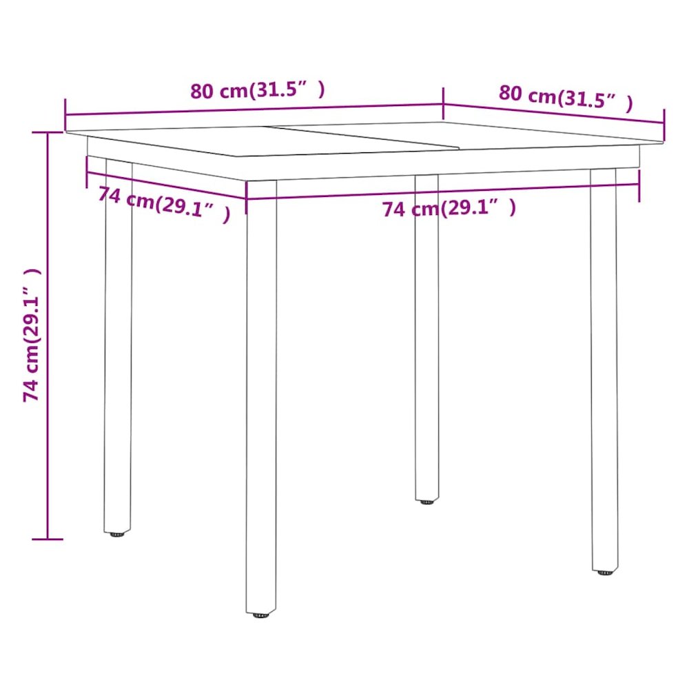 vidaXL 3 Piece Patio Dining Set Black, 3099377. Picture 8