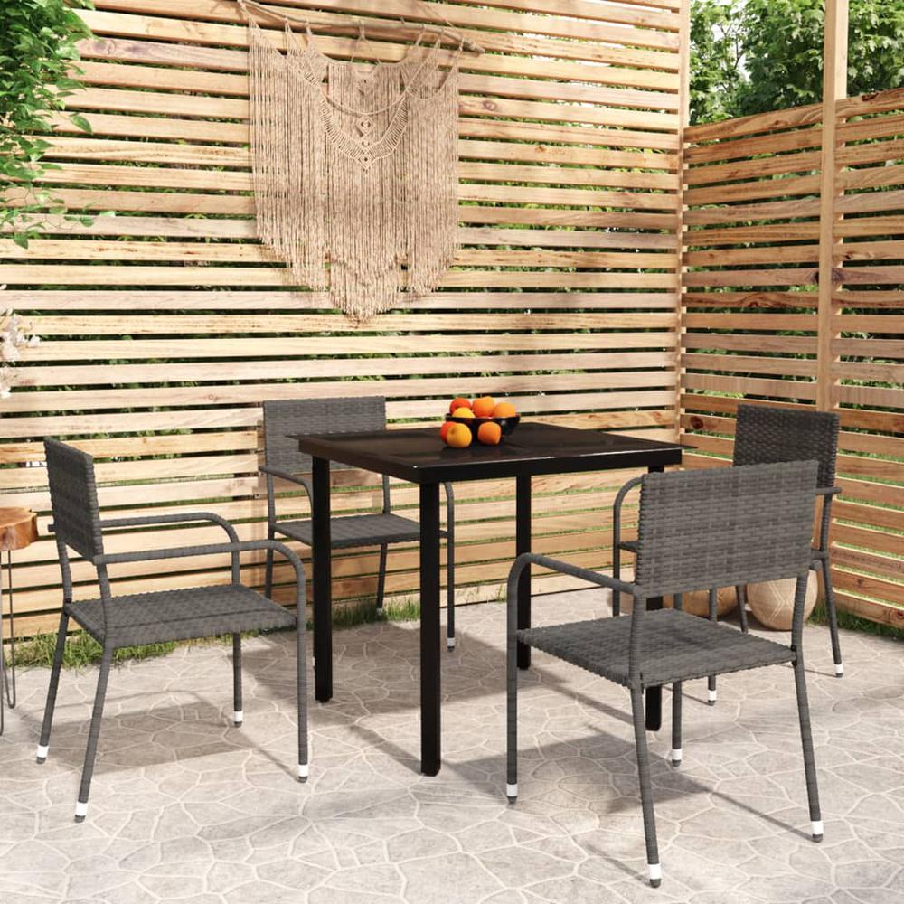 5 Piece Patio Dining Set Gray. Picture 8
