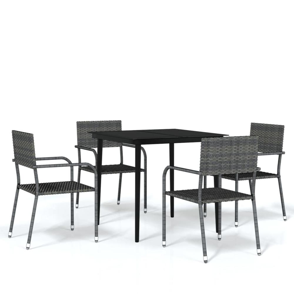5 Piece Patio Dining Set Gray. Picture 1