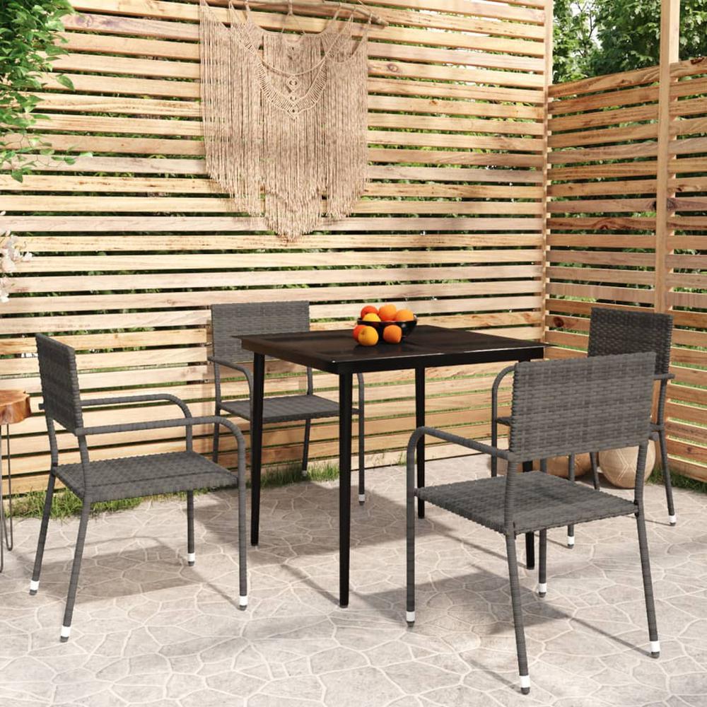 5 Piece Patio Dining Set Gray. Picture 8