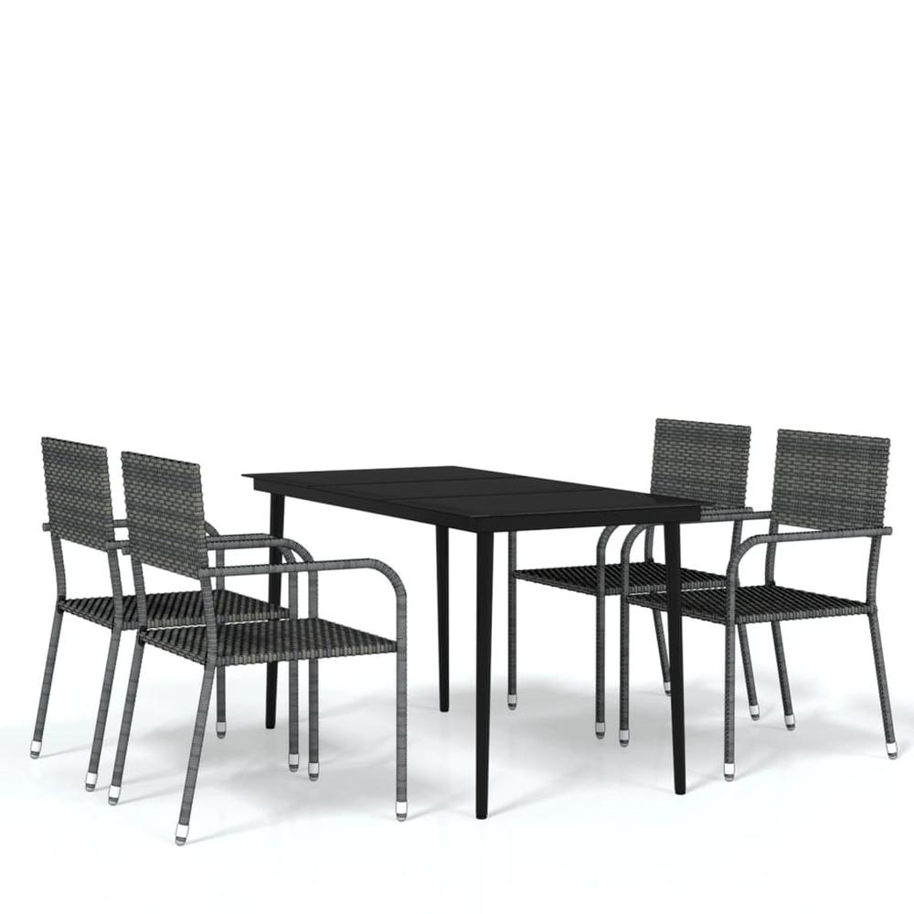 5 Piece Patio Dining Set Gray. Picture 1