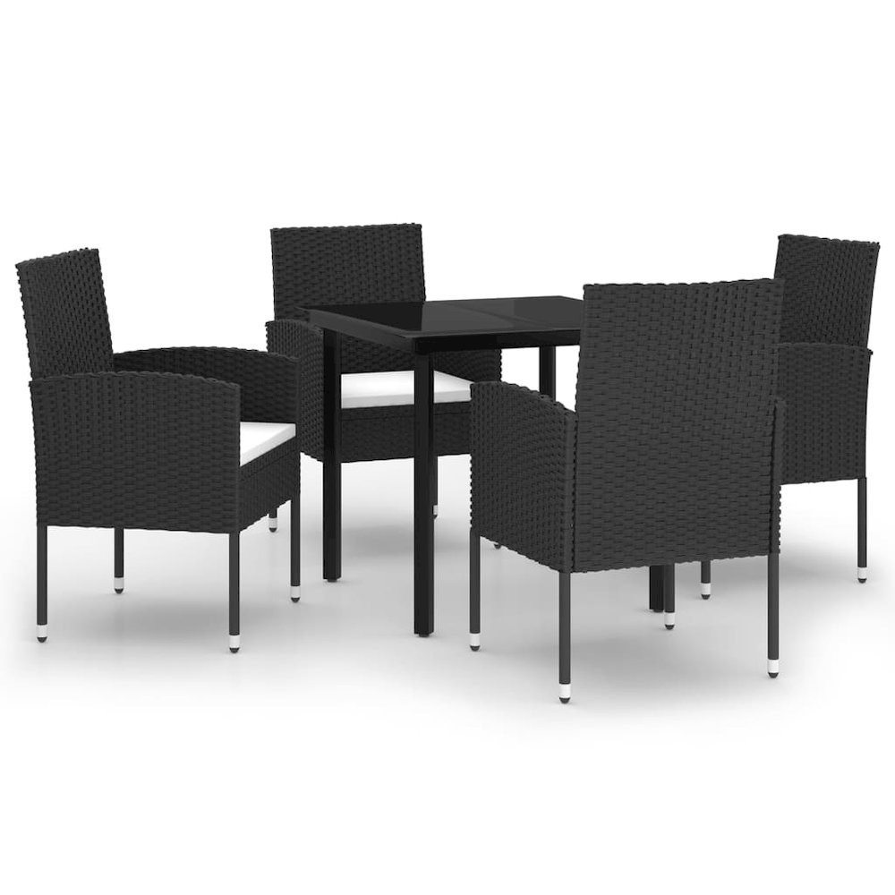 5 Piece Patio Dining Set Black. Picture 2