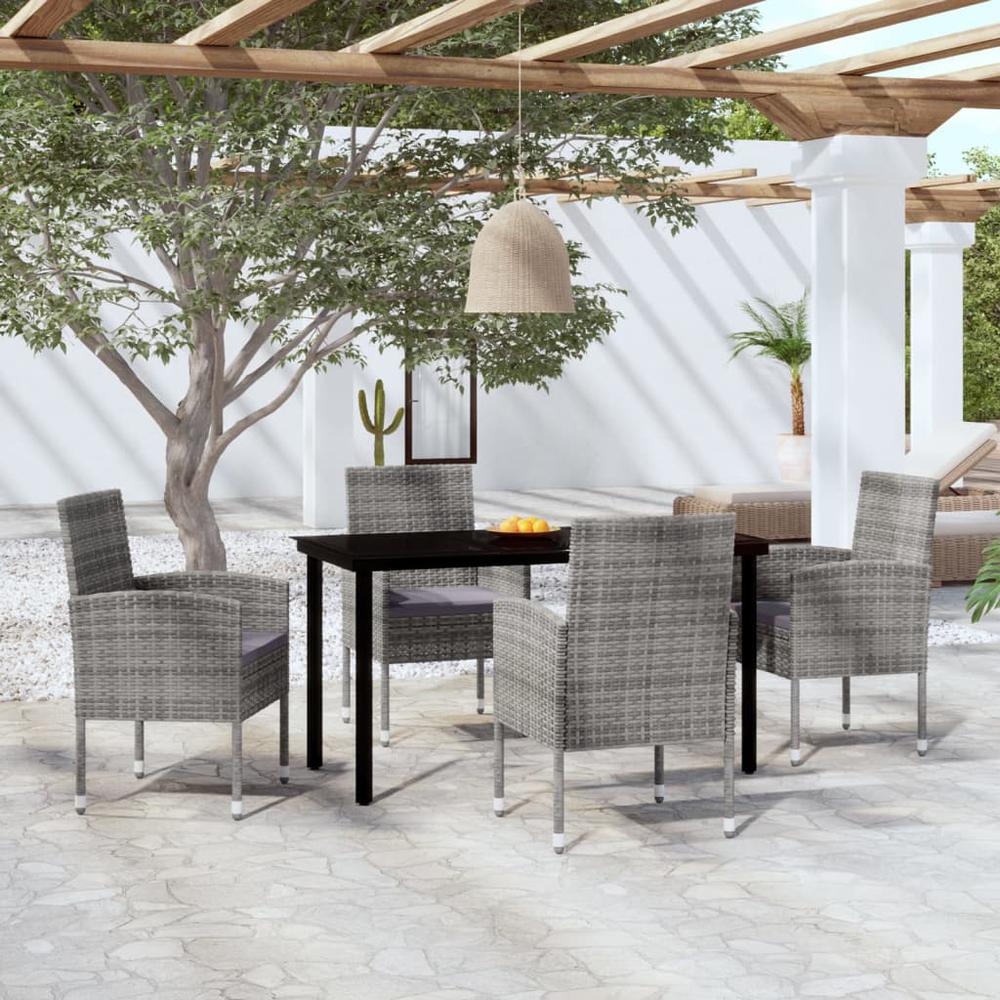 5 Piece Patio Dining Set Anthracite. Picture 8