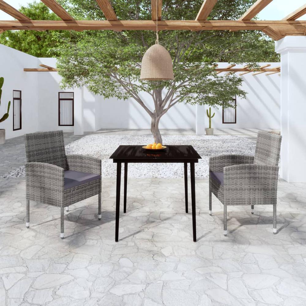 3 Piece Patio Dining Set Anthracite. Picture 8