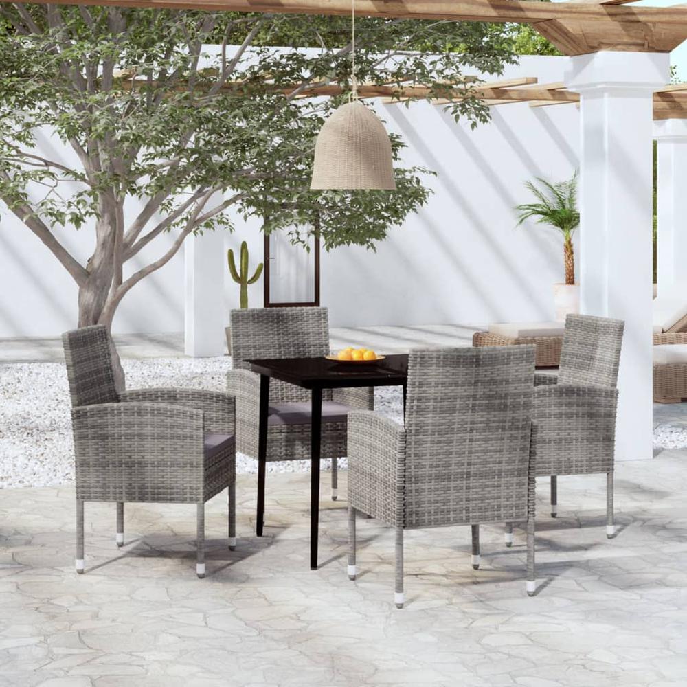 5 Piece Patio Dining Set Anthracite. Picture 8