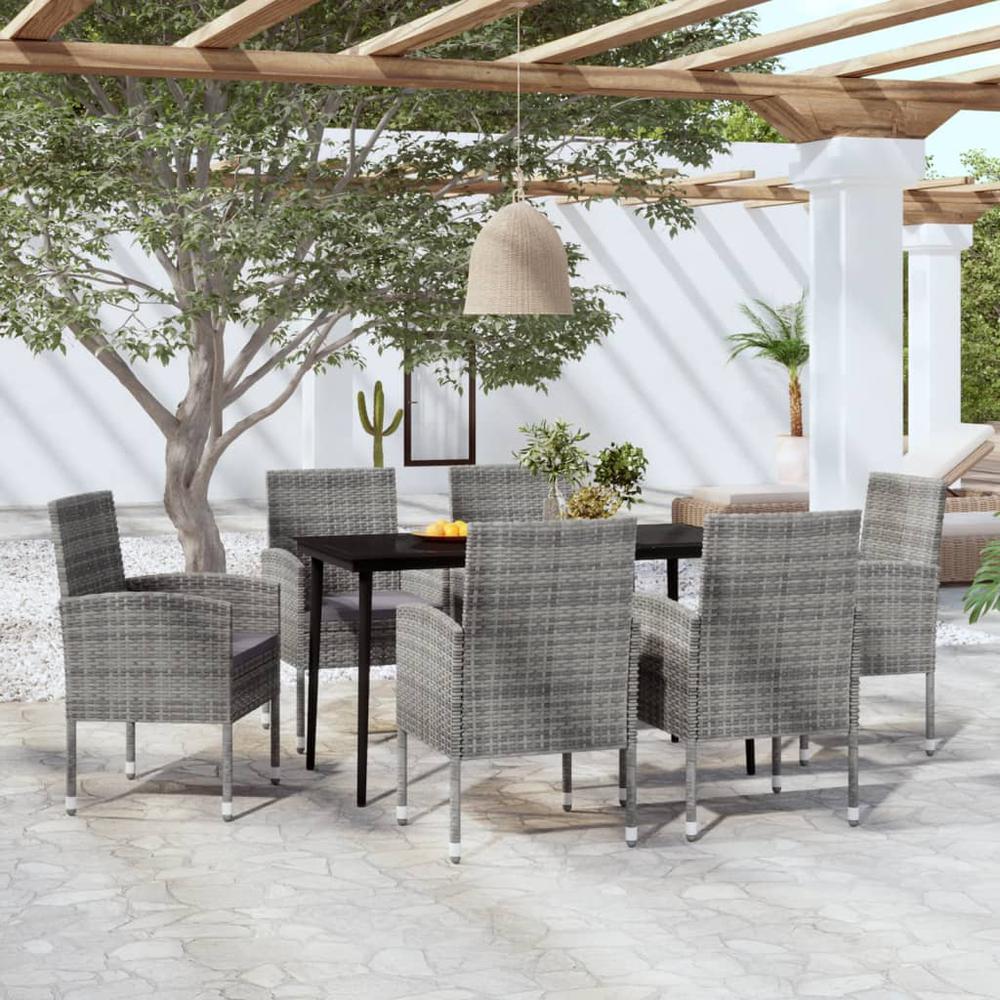 7 Piece Patio Dining Set Anthracite. Picture 8