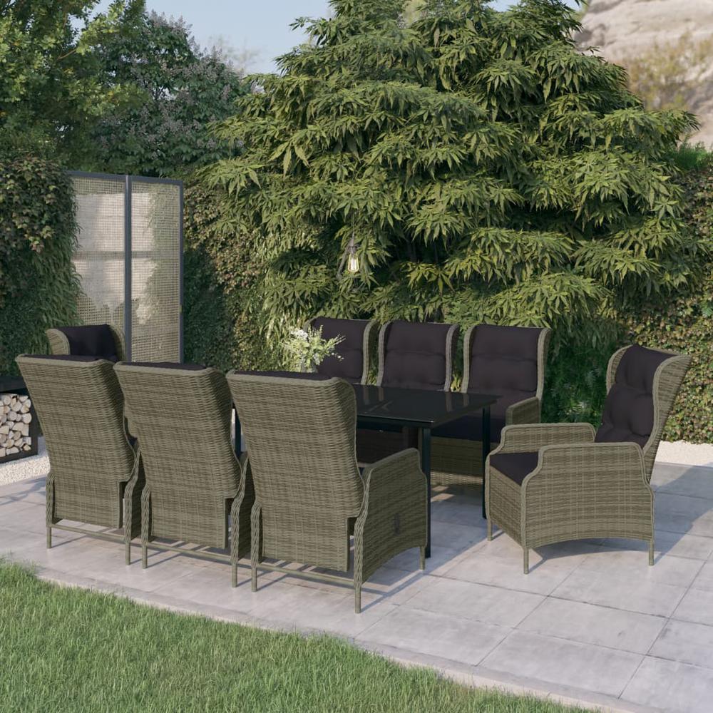 9 Piece Patio Dining Set Brown. Picture 8