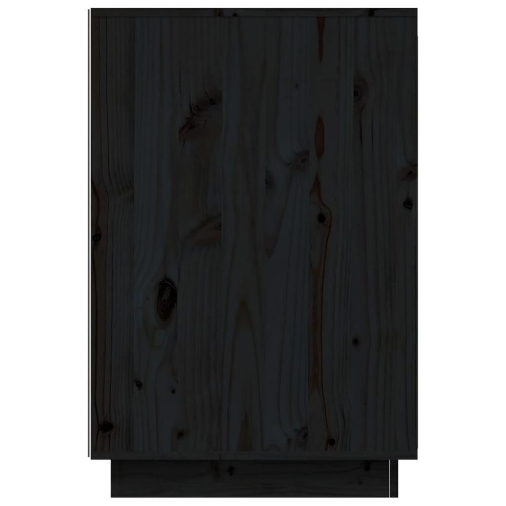 Desk Black 55.1"x19.7"x29.5" Solid Wood Pine. Picture 6