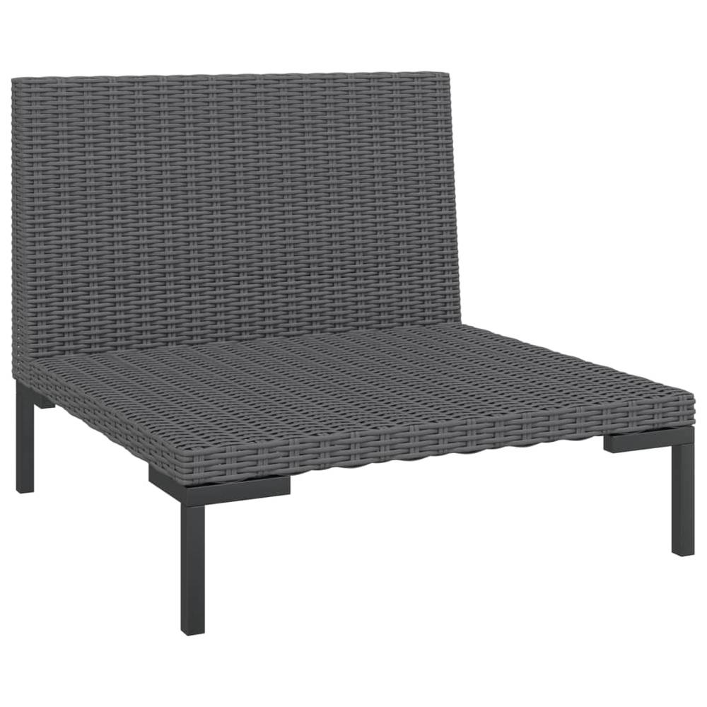 vidaXL 8 Piece Patio Lounge Set with Cushions Poly Rattan Dark Gray, 3099833. Picture 6