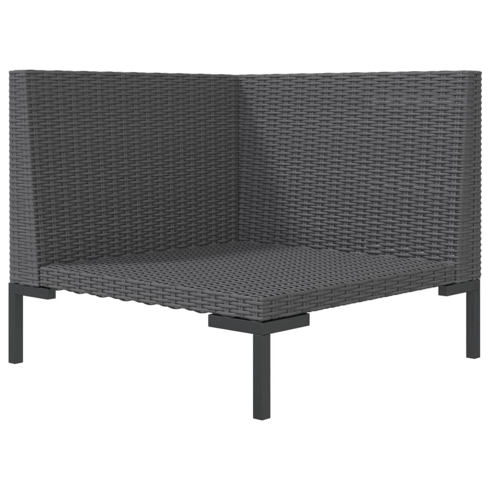 vidaXL 8 Piece Patio Lounge Set with Cushions Poly Rattan Dark Gray, 3099834. Picture 6
