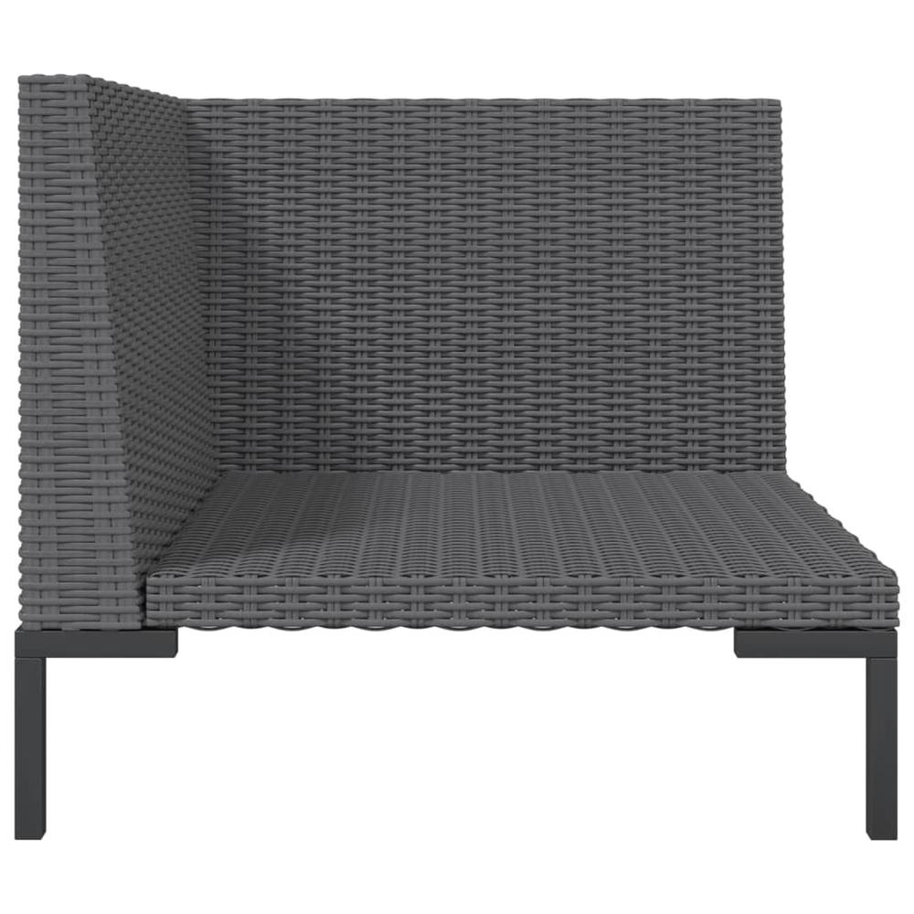 vidaXL 8 Piece Patio Lounge Set with Cushions Poly Rattan Dark Gray, 3099834. Picture 7