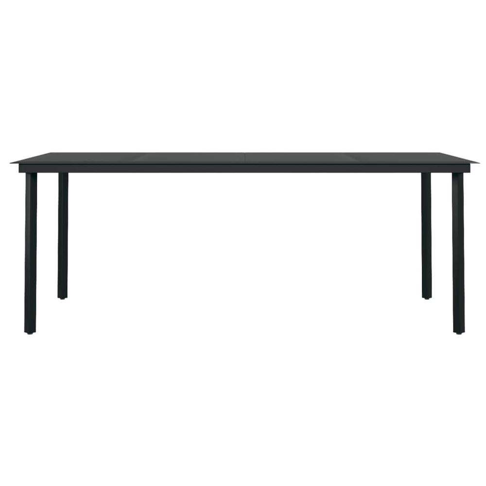 Patio Dining Table Black 78.7"x39.4"x29.1" Steel and Glass. Picture 2
