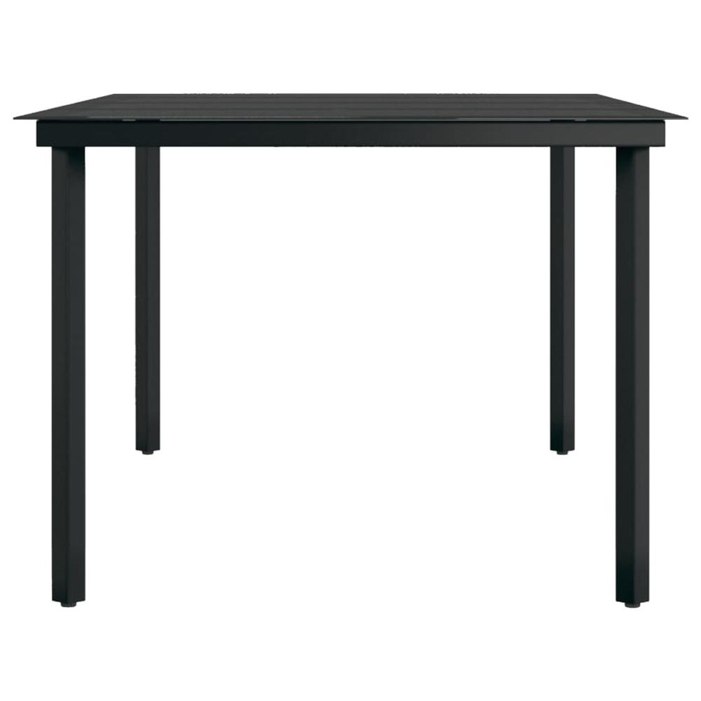 Patio Dining Table Black 78.7"x39.4"x29.1" Steel and Glass. Picture 3