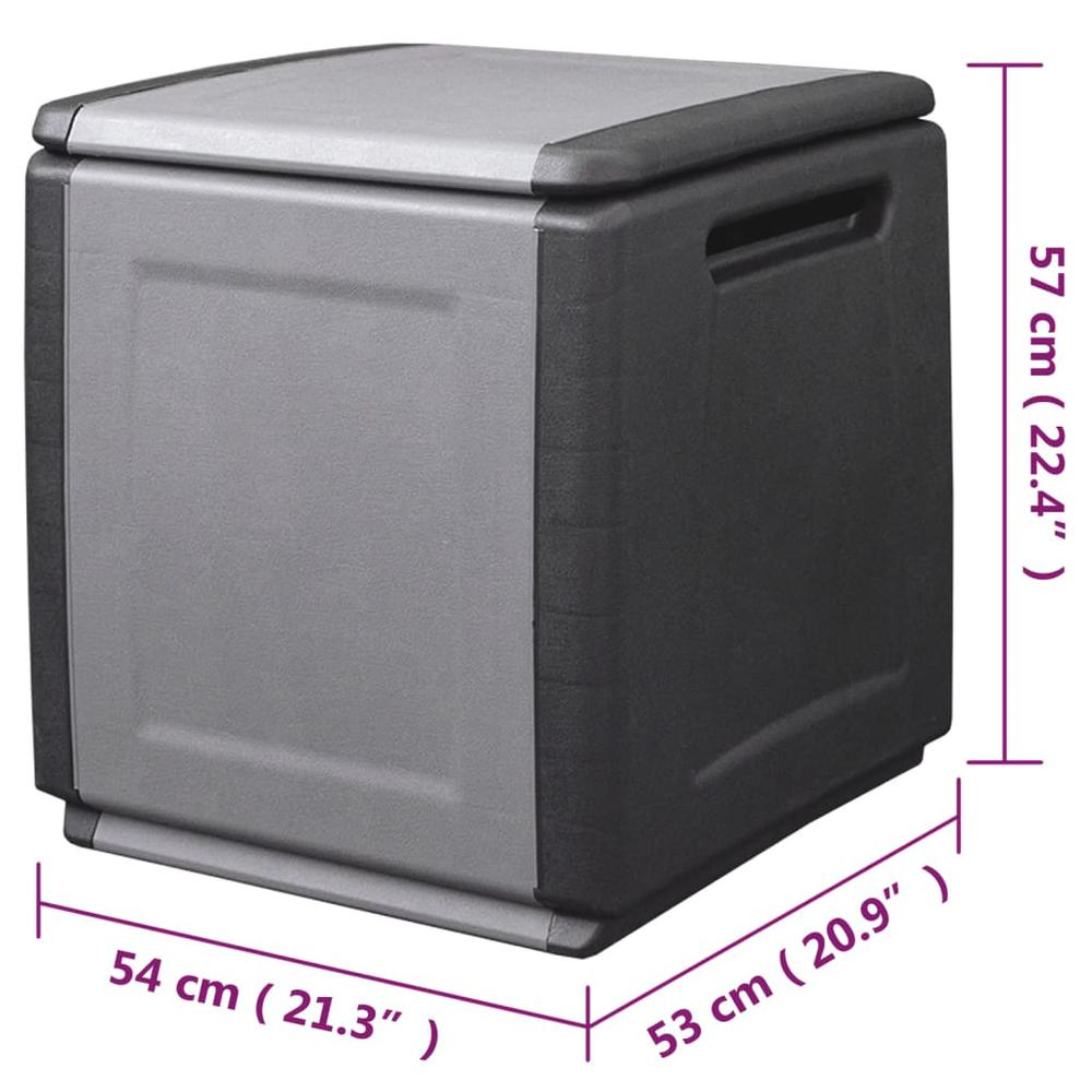 Patio Storage Box 21.3"x20.9"x22.4" 34.3 gal Dark Gray and Black. Picture 6