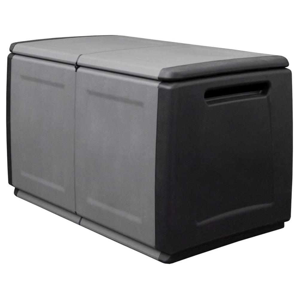 Patio Storage Box 37.8"x20.9"x22.4" 60.8 gal Dark Gray and Black. Picture 1