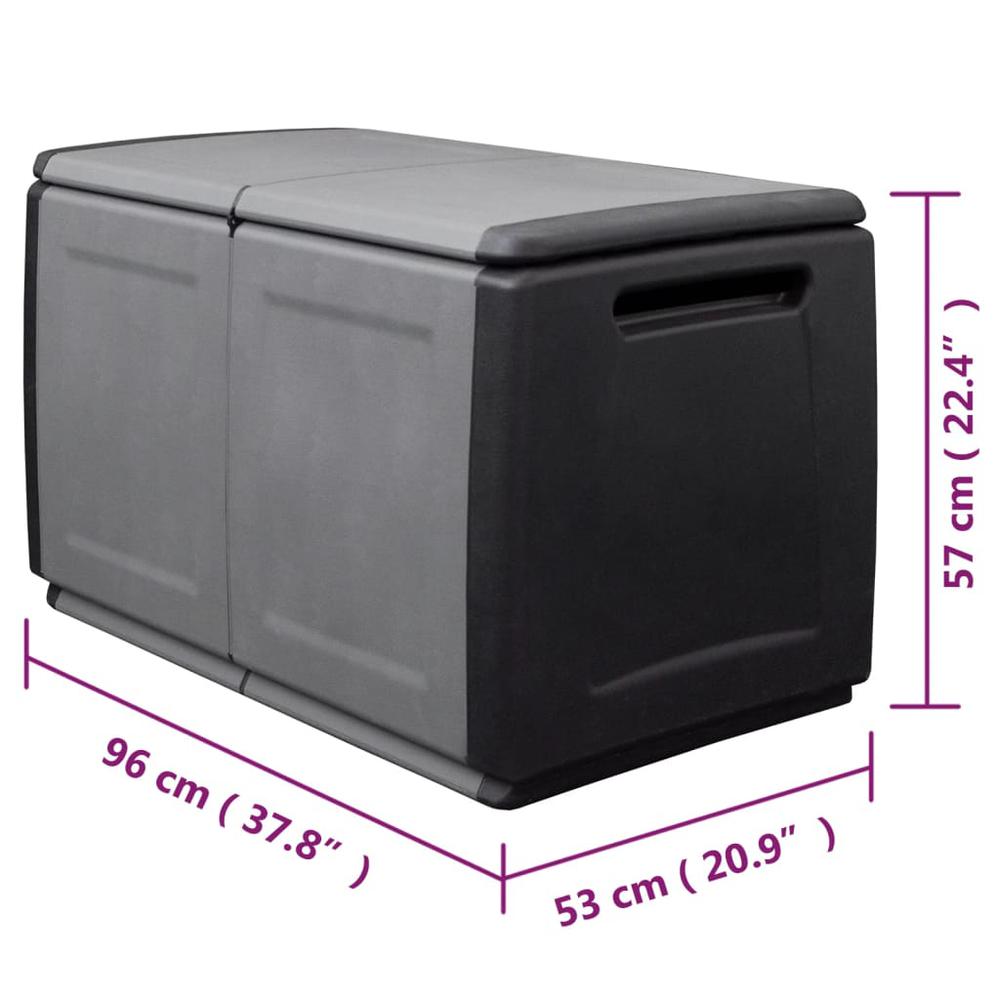 Patio Storage Box 37.8"x20.9"x22.4" 60.8 gal Dark Gray and Black. Picture 8